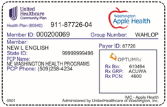 Washington Member ID Card